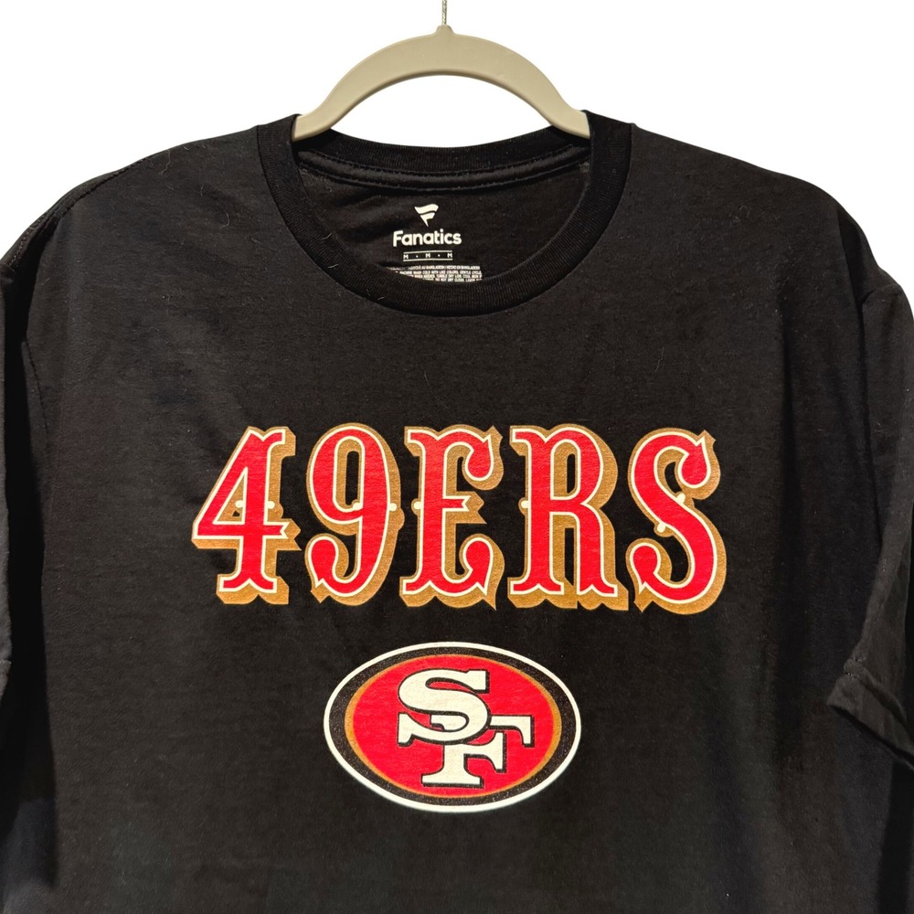 Fanatics 49ers T-Shirt Black Short Sleeve NFL‎ Football Tee Mens Size M